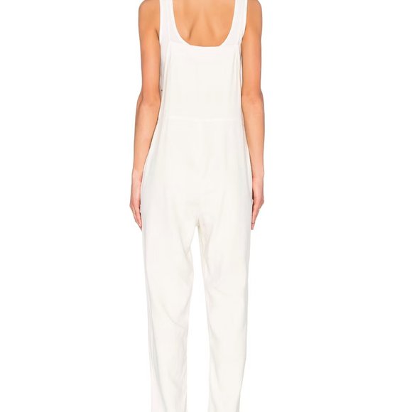 LACAUSA Silk Overalls in Natural, size M - Picture 3 of 8